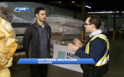 Inside a mattress recycling facility